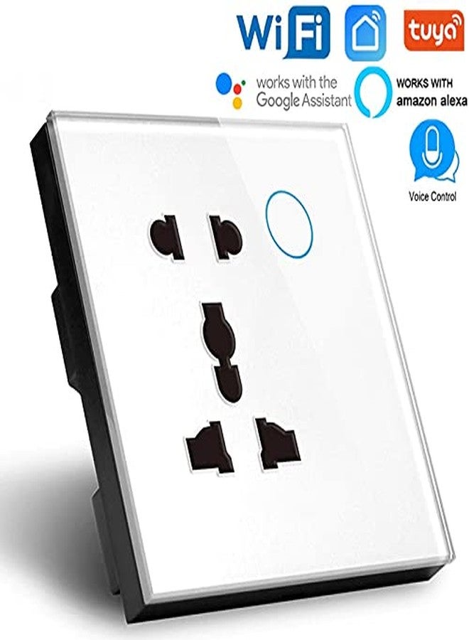 Protium WiFi Smart Wall Socket Compatible with Alexa, Google Home, and Smart Life App (5 Hole, Type D, White) - Image 2